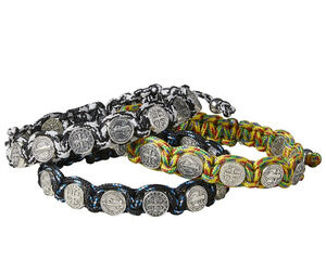 Wholesale Lot of 48, Rope Adjustable Benedict Catholic Religious Bracelets